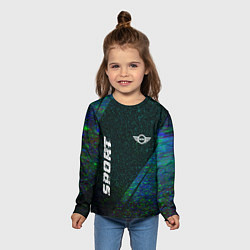 Лонгслив детский Mini sport glitch blue, цвет: 3D-принт — фото 2