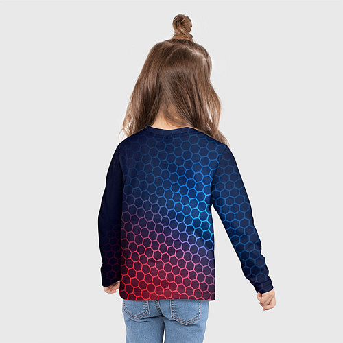 Детский лонгслив The Sims неоновые соты / 3D-принт – фото 6