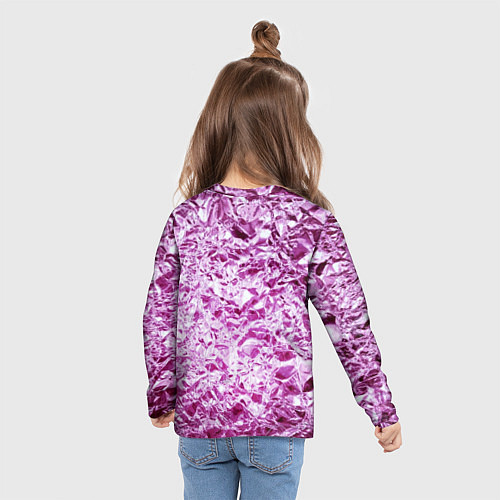 Детский лонгслив Сверкающая розовая фактура фольги / 3D-принт – фото 6
