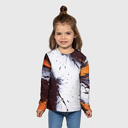 Лонгслив детский Брызги и мазки красками, цвет: 3D-принт — фото 2