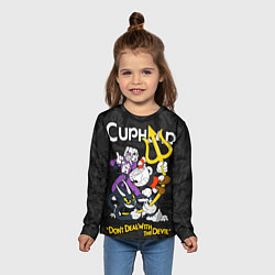 Лонгслив детский Cuphead devil trident, цвет: 3D-принт — фото 2