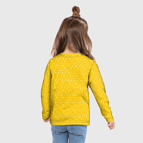 Детский лонгслив Жёлтый со звёздочками / 3D-принт – фото 6