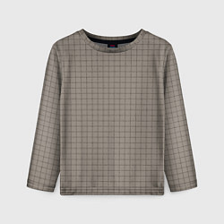 Детский лонгслив Серый бежевый в клетку