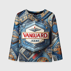 Лонгслив детский Vanguard denim patchwork - ai art, цвет: 3D-принт