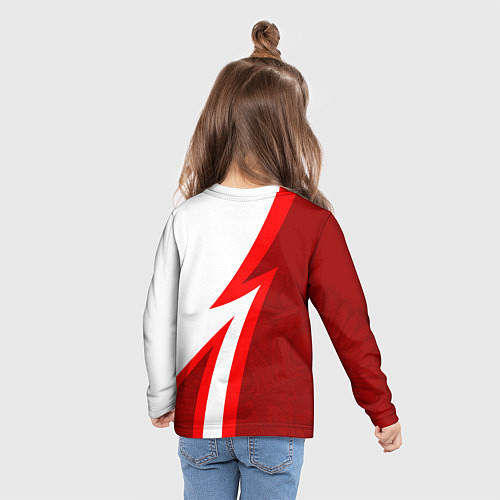 Детский лонгслив Великая отечественная - Бело-красный / 3D-принт – фото 6