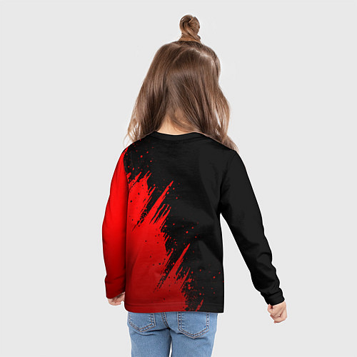 Детский лонгслив Велика отечественная - красный градиент / 3D-принт – фото 6