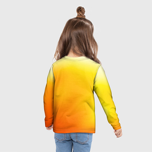 Детский лонгслив Яркий оранж / 3D-принт – фото 6