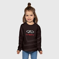 Лонгслив детский Cherry - logo, цвет: 3D-принт — фото 2