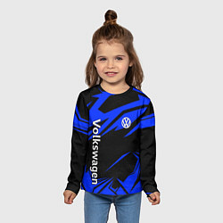 Лонгслив детский Volkswagen - blue stripes, цвет: 3D-принт — фото 2