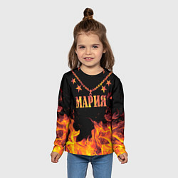 Лонгслив детский Мария - имя в огне, цвет: 3D-принт — фото 2