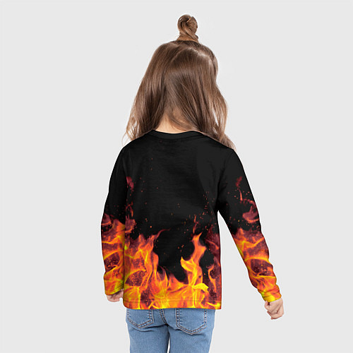 Детский лонгслив Руслан - имя в огне / 3D-принт – фото 6