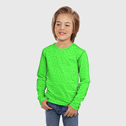 Лонгслив детский Яркий салатовый кислотный, цвет: 3D-принт — фото 2