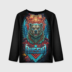 Лонгслив детский Суровый русский медведь, цвет: 3D-принт
