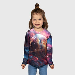 Лонгслив детский Объемный космос и планеты, цвет: 3D-принт — фото 2