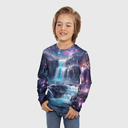 Лонгслив детский Волшебный ночной водопад, цвет: 3D-принт — фото 2