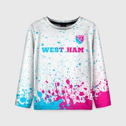 Лонгслив детский West Ham neon gradient style посередине, цвет: 3D-принт