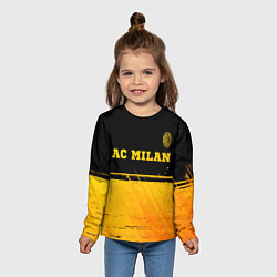 Лонгслив детский AC Milan - gold gradient посередине, цвет: 3D-принт — фото 2