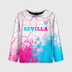 Лонгслив детский Sevilla neon gradient style посередине, цвет: 3D-принт