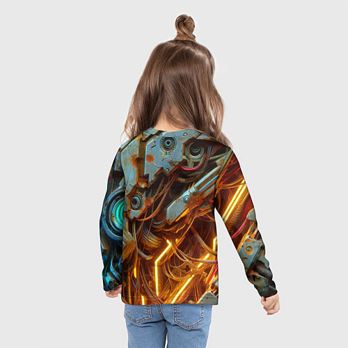 Детский лонгслив Cyber armor - ai art / 3D-принт – фото 6