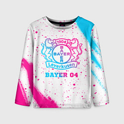 Лонгслив детский Bayer 04 neon gradient style, цвет: 3D-принт