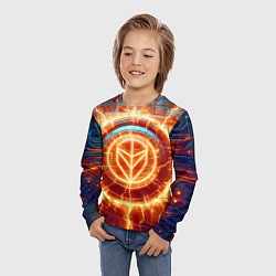 Лонгслив детский Наэлектризованная кибер поверхность - нейросеть, цвет: 3D-принт — фото 2