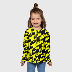 Лонгслив детский KTU жёлто чёрный стиль, цвет: 3D-принт — фото 2