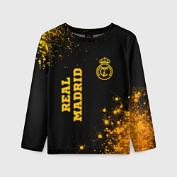 Детский лонгслив Real Madrid - gold gradient вертикально