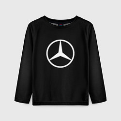 Лонгслив детский Mercedes benz logo white, цвет: 3D-принт