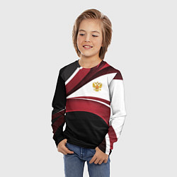 Лонгслив детский Униформа Россия - бордовая, цвет: 3D-принт — фото 2