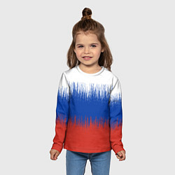 Лонгслив детский Российский флаг градиент, цвет: 3D-принт — фото 2