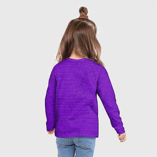Детский лонгслив Сочный фиолетовый в полоску / 3D-принт – фото 6