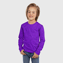 Лонгслив детский Сочный фиолетовый в полоску, цвет: 3D-принт — фото 2