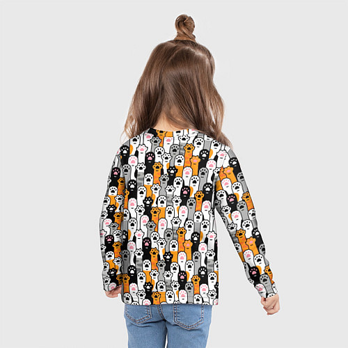 Детский лонгслив Кошачьи лапы / 3D-принт – фото 6