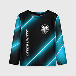 Лонгслив детский Leeds United неоновые лампы, цвет: 3D-принт