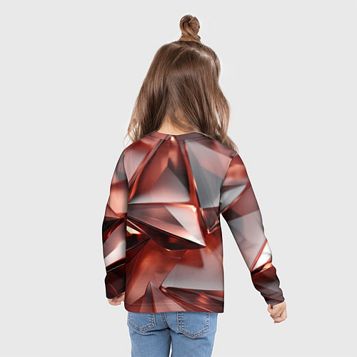 Детский лонгслив Рубиновые пирамидки / 3D-принт – фото 6