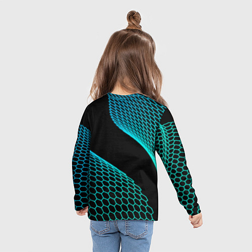 Детский лонгслив Skoda electro hexagon / 3D-принт – фото 6