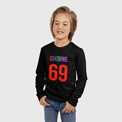 Лонгслив детский 6ix9ine logo, цвет: 3D-принт — фото 2