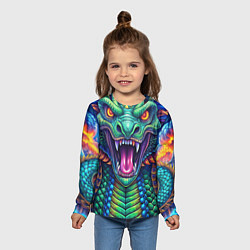 Лонгслив детский Крупная змея фэнтези, цвет: 3D-принт — фото 2