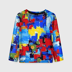 Лонгслив детский Смелые мазки яркой краски - нейросеть, цвет: 3D-принт