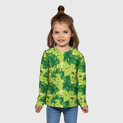 Лонгслив детский Виноградный паттерн, цвет: 3D-принт — фото 2