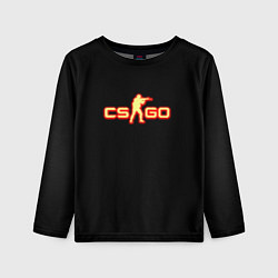 Лонгслив детский CSGO огненное лого, цвет: 3D-принт