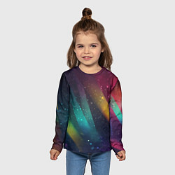 Лонгслив детский Неоновые цветные полосы, цвет: 3D-принт — фото 2
