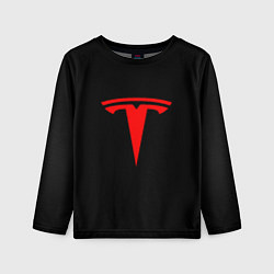 Лонгслив детский Tesla red logo, цвет: 3D-принт