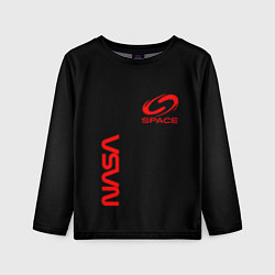 Лонгслив детский Nasa space red logo, цвет: 3D-принт