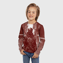 Лонгслив детский Воин в бордовых тонах, цвет: 3D-принт — фото 2