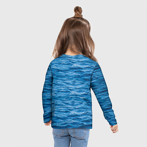 Детский лонгслив Будь спокоен и греби / 3D-принт – фото 6