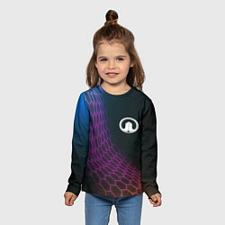 Лонгслив детский Great Wall neon hexagon, цвет: 3D-принт — фото 2