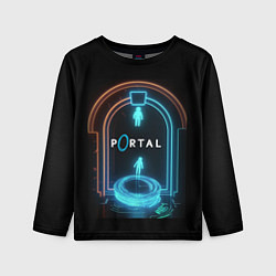 Лонгслив детский Portal neon style logo, цвет: 3D-принт