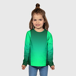 Лонгслив детский Яркий зеленый градиентный комбинированный фон, цвет: 3D-принт — фото 2