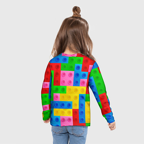 Детский лонгслив Блоки цветового конструктора / 3D-принт – фото 6